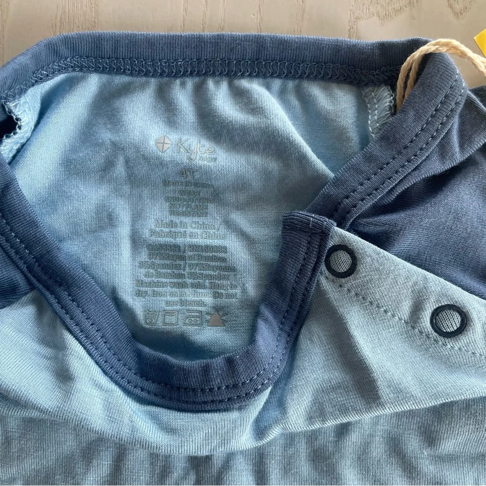 Kyte Baby Shortall Romper One Piece Bamboo Blue 4T